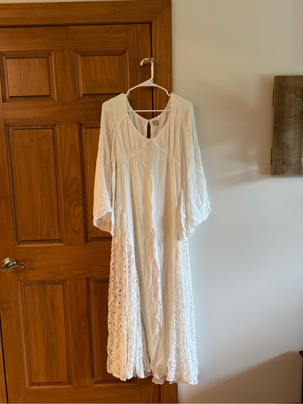Free People Cream Crochet-Panel Maxi Dress - Picture 2 of 5